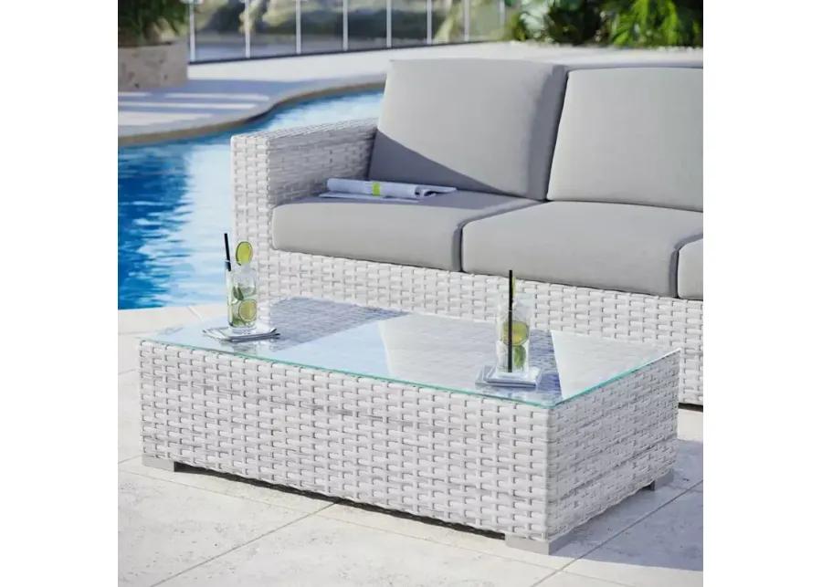 Modway Convene Outdoor Patio Coffee Table in Light Gray