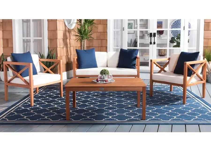 SAFAVIEH Nunzia 4 Piece Outdoor Living Set with Accent Pillows