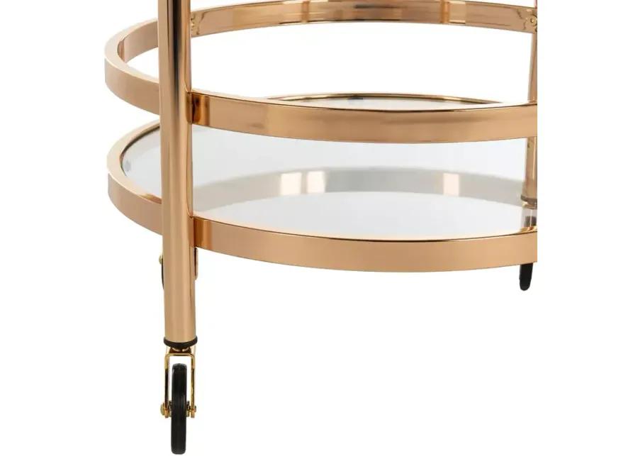 Safavieh Sienna Gold 2 Tier Round Bar Cart