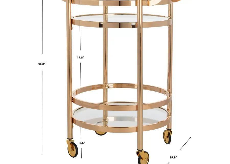 Safavieh Sienna Gold 2 Tier Round Bar Cart