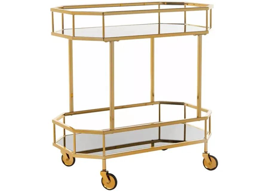 Safavieh Silva Brass 2 Tier Octagon Bar Cart