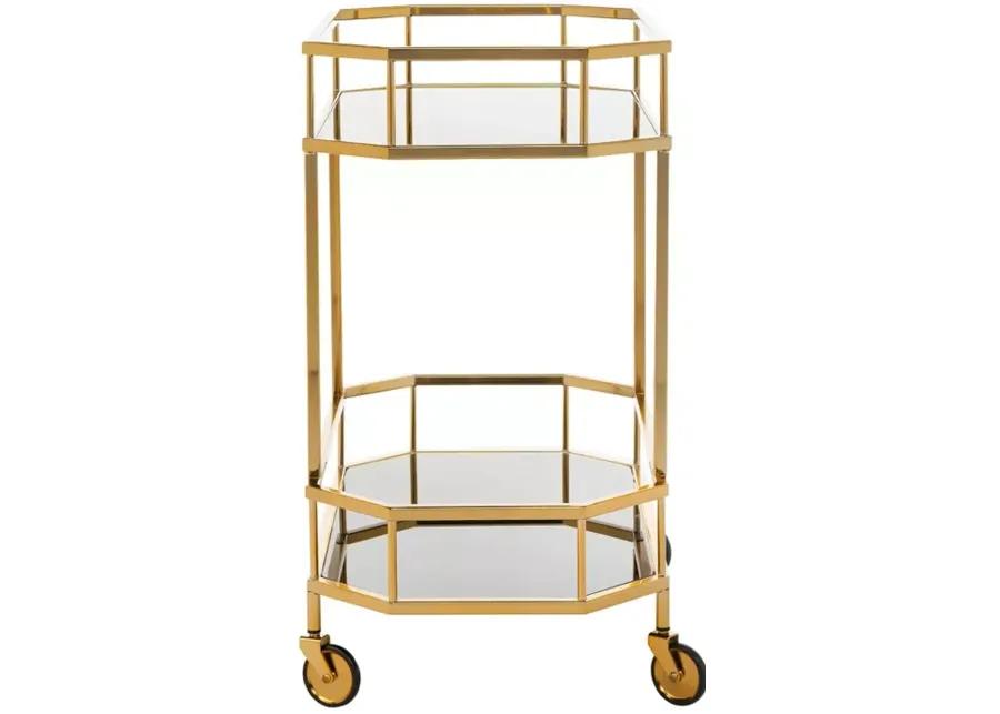 Safavieh Silva Brass 2 Tier Octagon Bar Cart