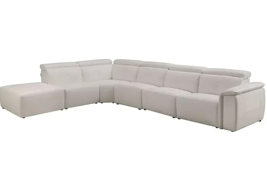 Chateau d'Ax Nuvola 6 Piece Power Leather Sectional Sofa