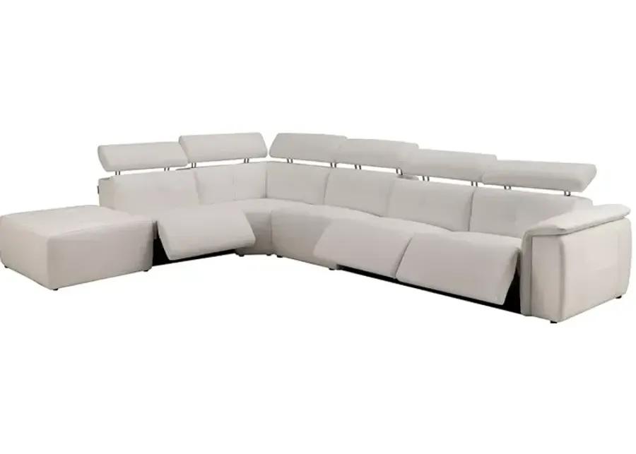 Chateau d'Ax Nuvola 6 Piece Power Leather Sectional Sofa