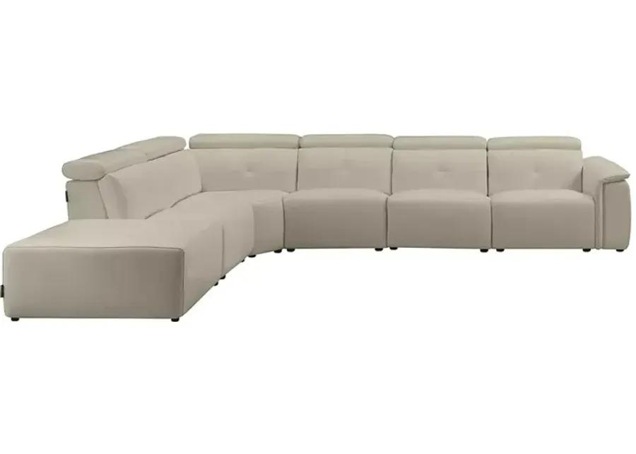 Chateau d'Ax Nuvola 6 Piece Power Leather Sectional Sofa