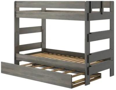 Rugged Driftwood Youth Bunk Bed with Trundle