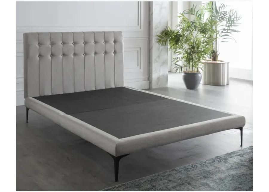 Stratton Light Gray Upholstered Bed