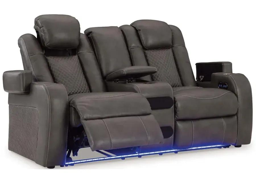 Fyne-Dyme Shadow Power Headrest Reclining Console Loveseat