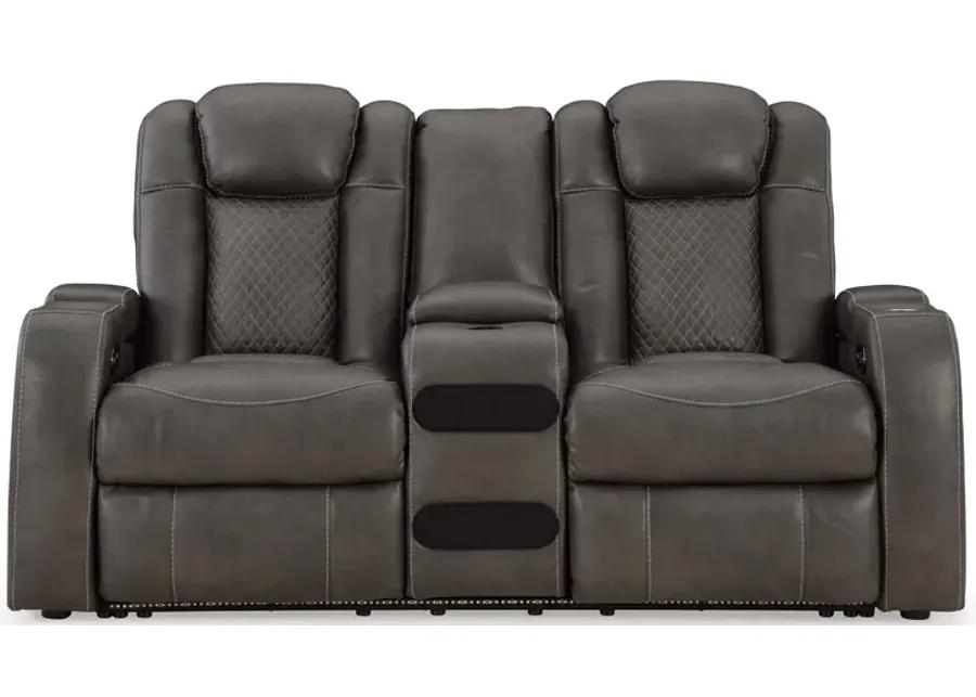 Fyne-Dyme Shadow Power Headrest Reclining Console Loveseat