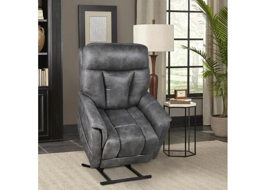 Smoke Power Headrest Lift Recliner with Heat