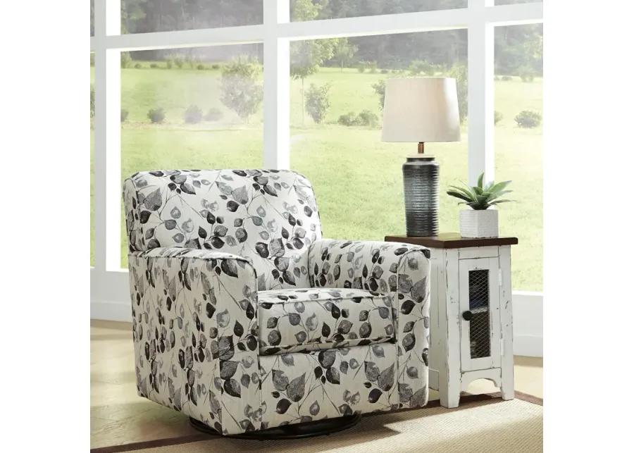 Abney Platinum Swivel Accent Chair