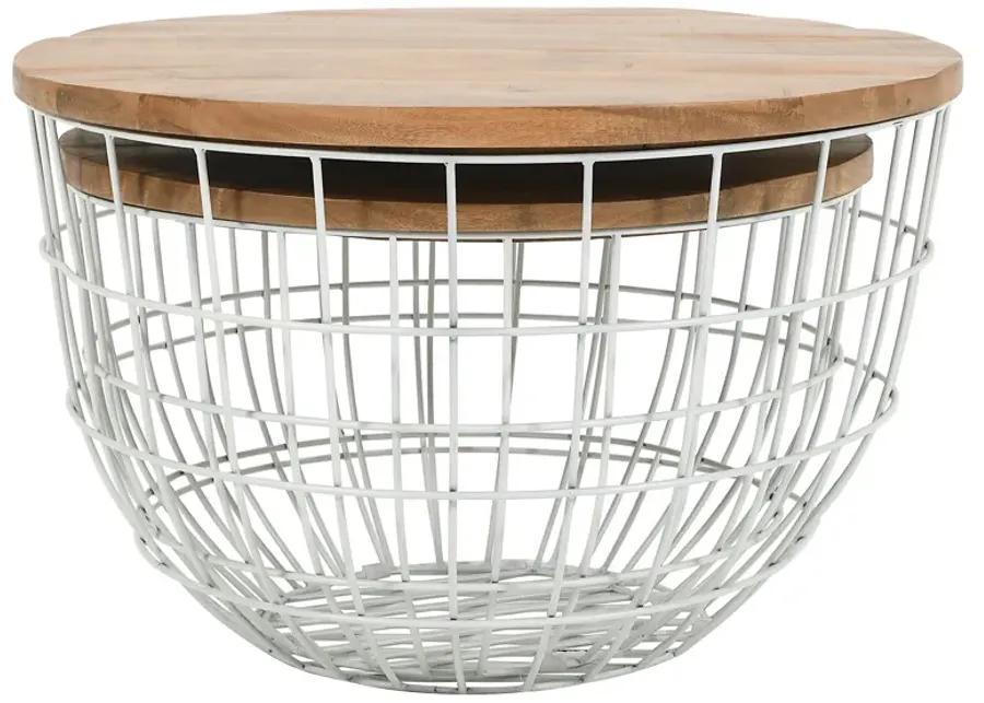 Rondo White Nesting Cocktail Tables