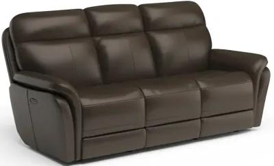 Zoey Brown Power Reclining Sofa with Power Headrest