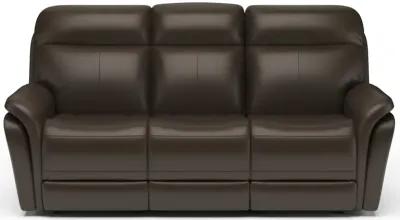 Zoey Brown Power Reclining Sofa with Power Headrest