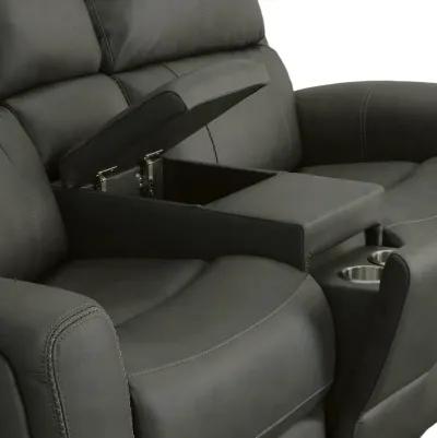 Linden Zero Gravity Power Headrest Reclining Console Loveseat with Power Lumbar