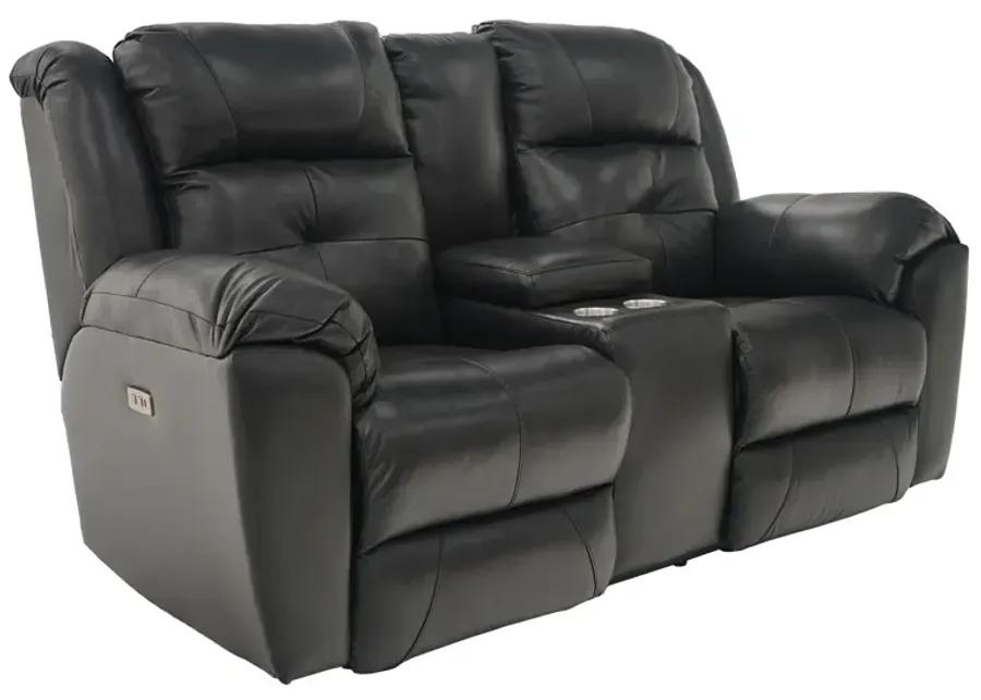 Vista Power Headrest Reclining Console Loveseat