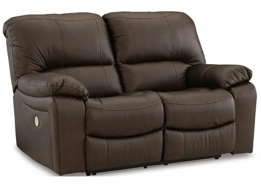 Leesworth Brown Power Reclining Loveseat