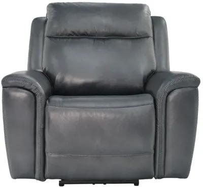 Chesapeake Blue Gray Zero Gravity Power Headrest Recliner