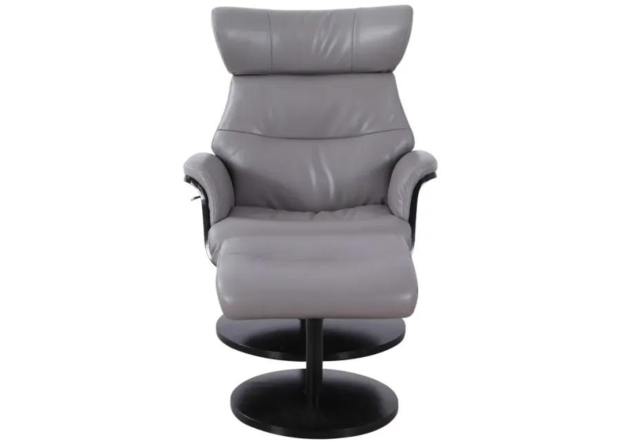 Stockholm Steel Lounger Chair with Ottoman