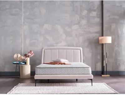 Spencer Cream Upholstered Platform Bed