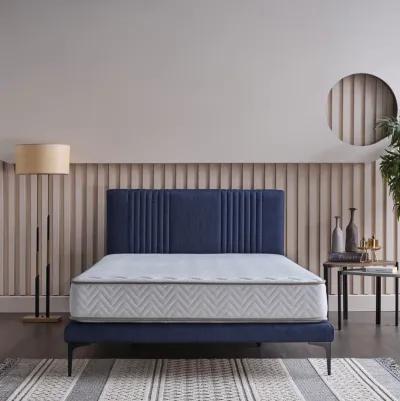 Sidney Navy Upholstered Platform Bed