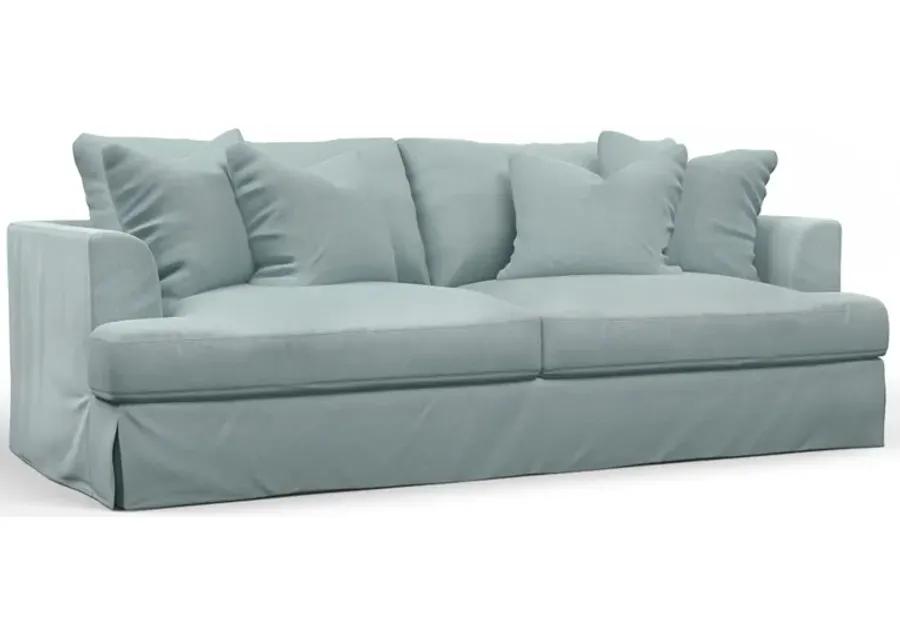 Newport Light Blue Slipcover Sofa