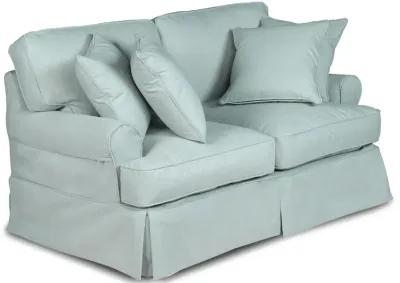 Horizon Light Blue Slipcover Loveseat