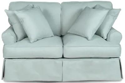 Horizon Light Blue Slipcover Loveseat