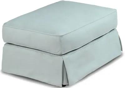 Horizon Light Blue Slipcover Ottoman