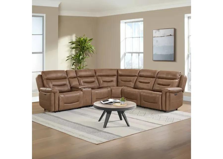 Chatham Chestnut 6 Piece Power Headrest Reclining Sectional