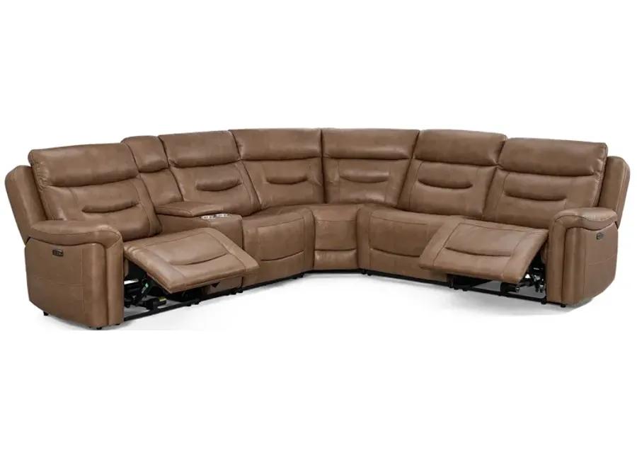 Chatham Chestnut 6 Piece Power Headrest Reclining Sectional