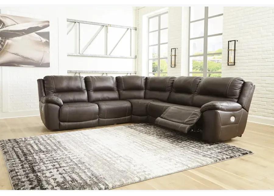 Dunleith Brown 6 Piece Power Headrest Reclining Sectional