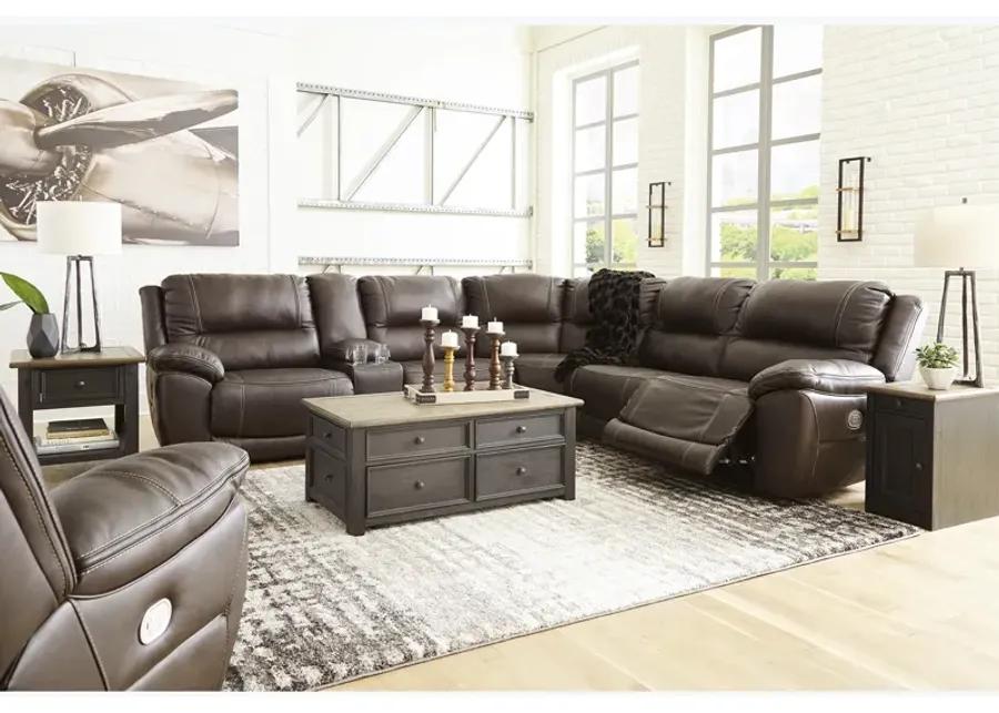 Dunleith Brown 6 Piece Power Headrest Reclining Sectional