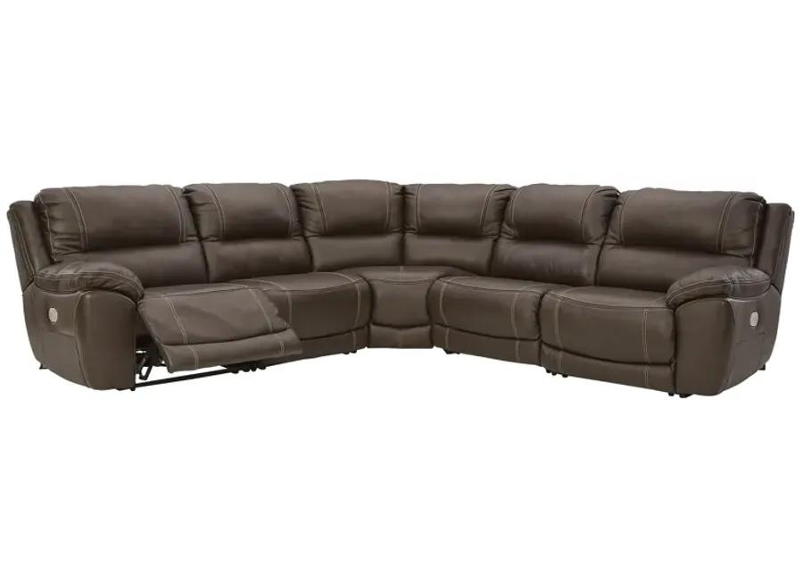 Dunleith Brown 6 Piece Power Headrest Reclining Sectional