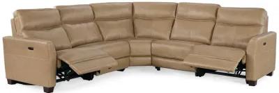 York Chestnut 5 Piece Power Headrest Reclining Sectional