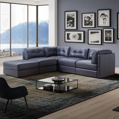 Greige 5 Piece Modular Sectional (2 Corners, 2 Armless Chairs & Ottoman)