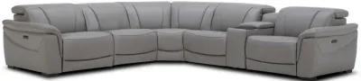 American Modern Florida Ash 6 Piece Power Headrest Reclining Sectional