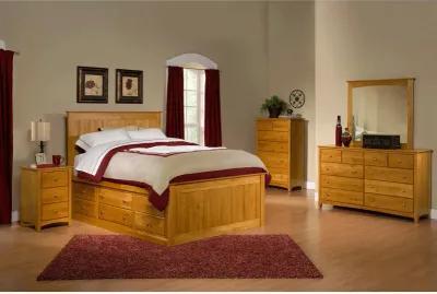 Shaker Alder Honey King Storage Bed 3 & 6 Drawer Storage