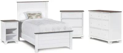 Portland Two-Tone Twin Panel Bed