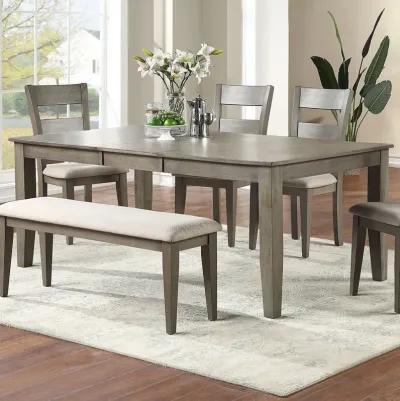 Grey Mango 6 Piece Dining Set (Rectangular Table with 4 Side Chairs and Bench)