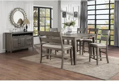 Grey Mango 6 Piece Pub Set (Pub Table with 4 Stools and Bench)