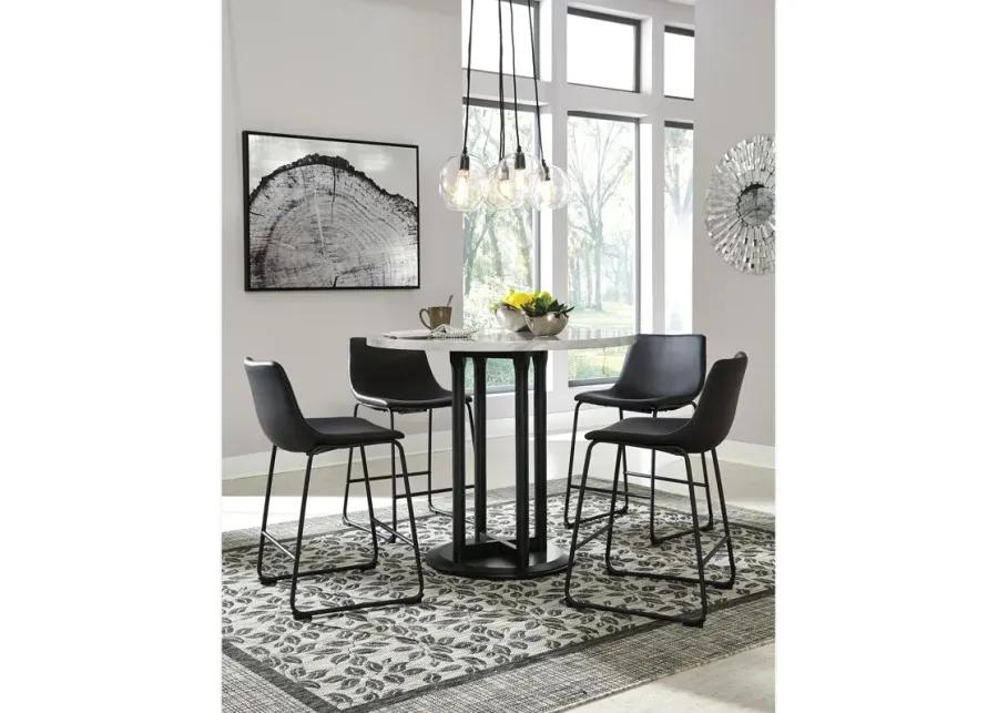 Centiar 5 Piece Dining Set (Table with 4 Brown Stools)