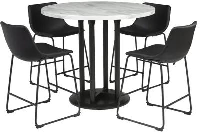 Centiar 5 Piece Dining Set (Table with 4 Brown Stools)