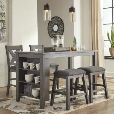 Caitbrook 4 Piece Dinette Set (Table with 2 Counter Stools and 2 Backless Stools)