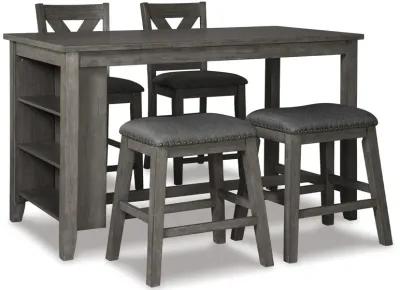 Caitbrook 4 Piece Dinette Set (Table with 2 Counter Stools and 2 Backless Stools)