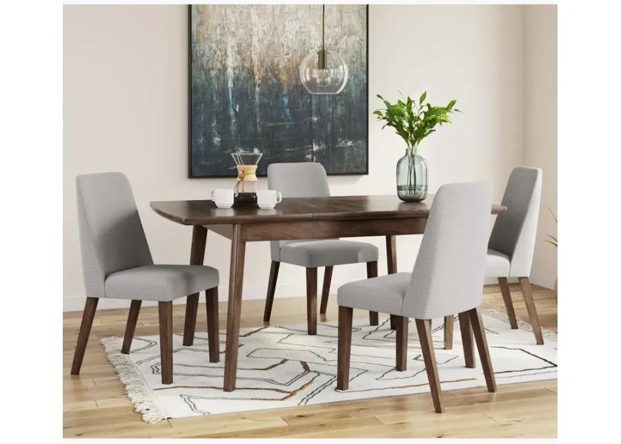 Lyncott 5 Piece Dining Set (Rectangular Table with 4 Grey Side Chairs)