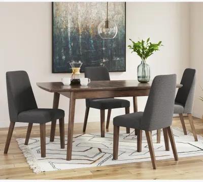 Lyncott 5 Piece Dining Set (Rectangular Table with 4 Charcoal Side Chairs)