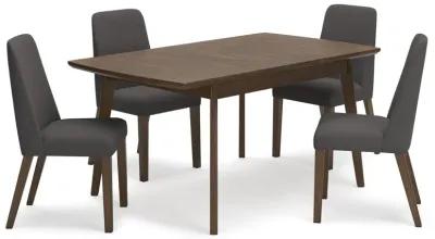 Lyncott 5 Piece Dining Set (Rectangular Table with 4 Charcoal Side Chairs)