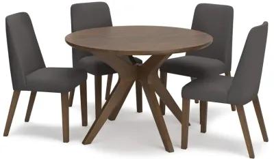 Lyncott 5 Piece Round Dining Set (Table with 4 Charcoal Side Chairs)