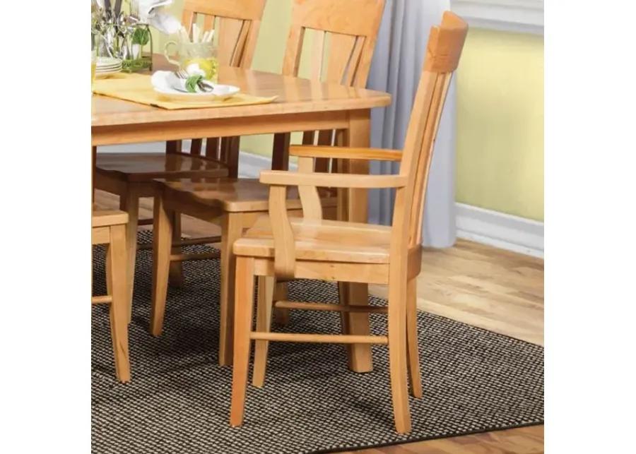 Amish Natural Cherry Dining Room 7 Piece Set (Table with 4 Side Chairs & 2 Arm Chairs)